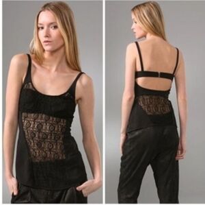 Helmut Lang NWT Black Lace See Through Tank Top